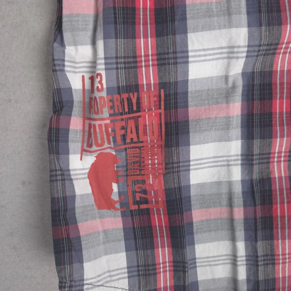 Buffalo David Bitton Mens Plaid Sleeveless‎ Shirt Casual Button Down Medium